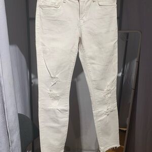 Women's Distressed White Jbrand Jeans